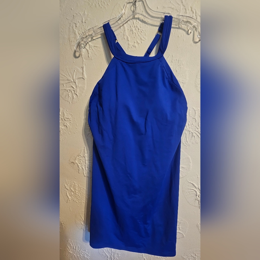 Lands' End High Neck Criss Cross Women's Swimsuit Dress New Size 4